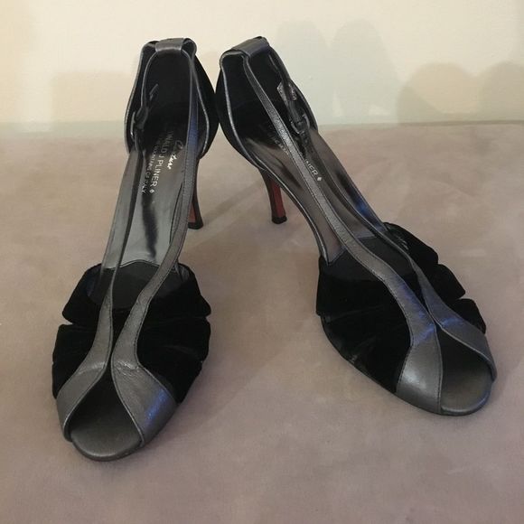 Donald J. Pliner Shoes - Donald Pliner 8 black velvet peep hole pumps Italy
